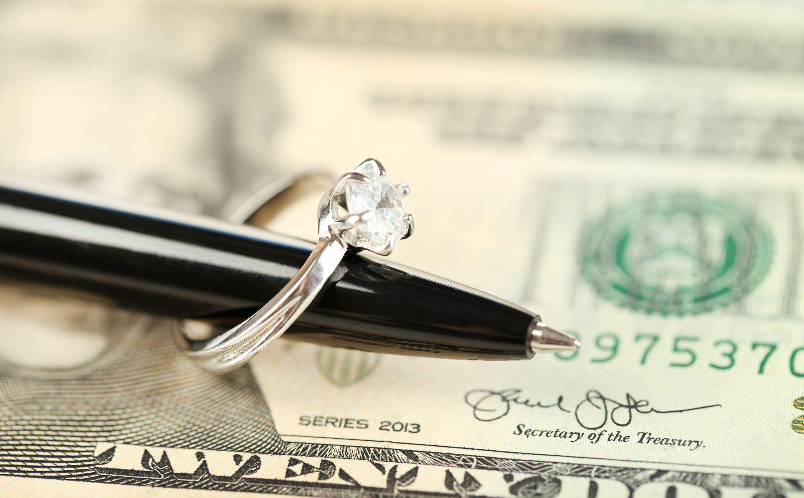 pen wedding ring money